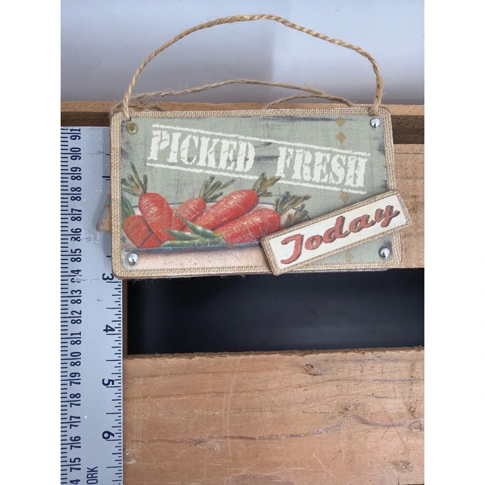 Kurt S Adler Pam Britton Farmhouse‎ Kitchen Signs Set of 4 Organic Produce Decor
